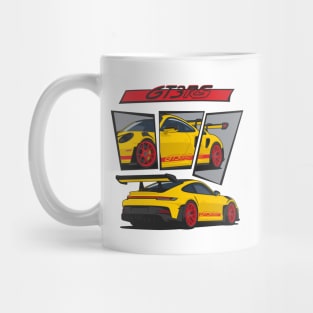 car 911 gt3 rs racing edition detail yellow red Mug